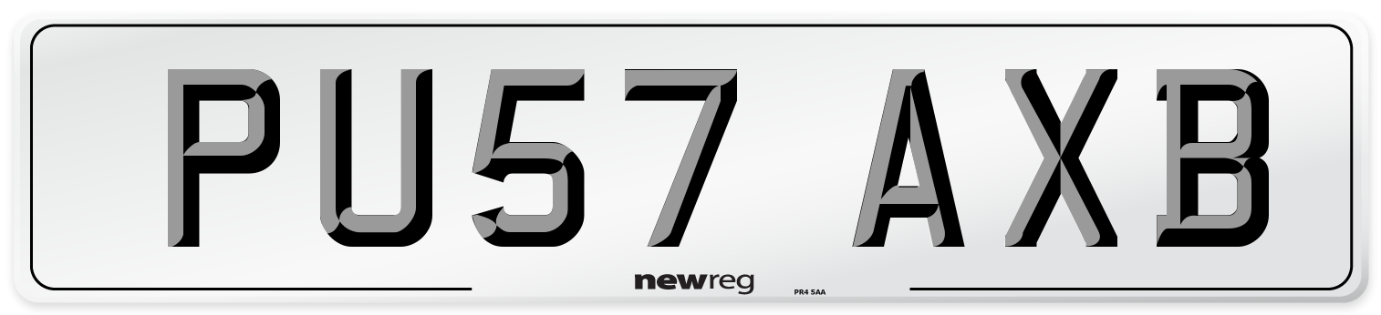 PU57 AXB Number Plate from New Reg